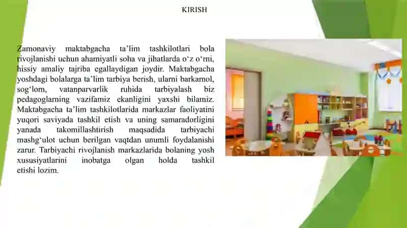 Rivojlanish markazlari va umumiy guruh boʻlib tashkil etiladigan taʼlimiy faoliyatning bogʻliqligi horijiy mamlakatlarda taʼlim tizimi 2