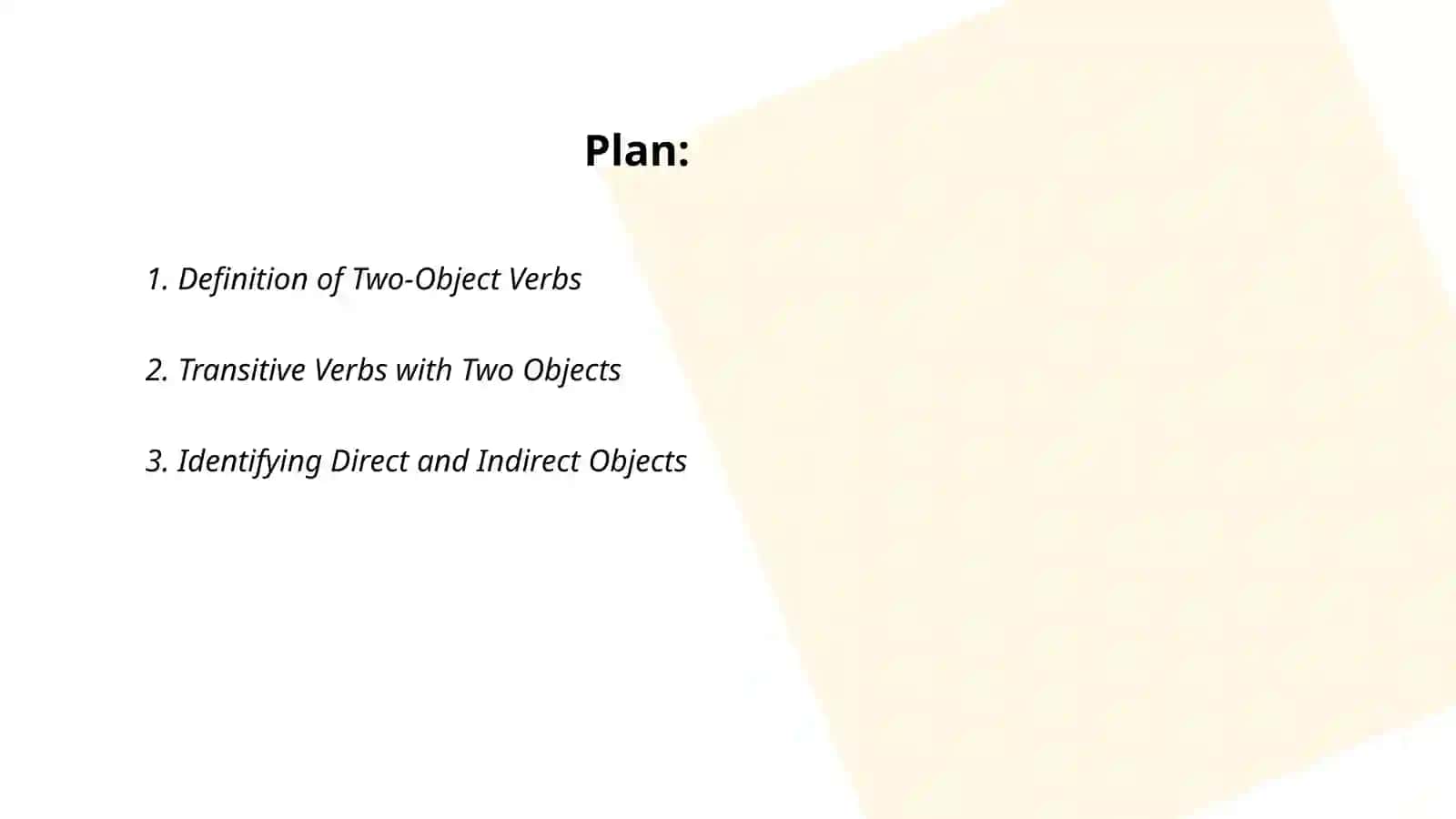 Two-object verbs 2