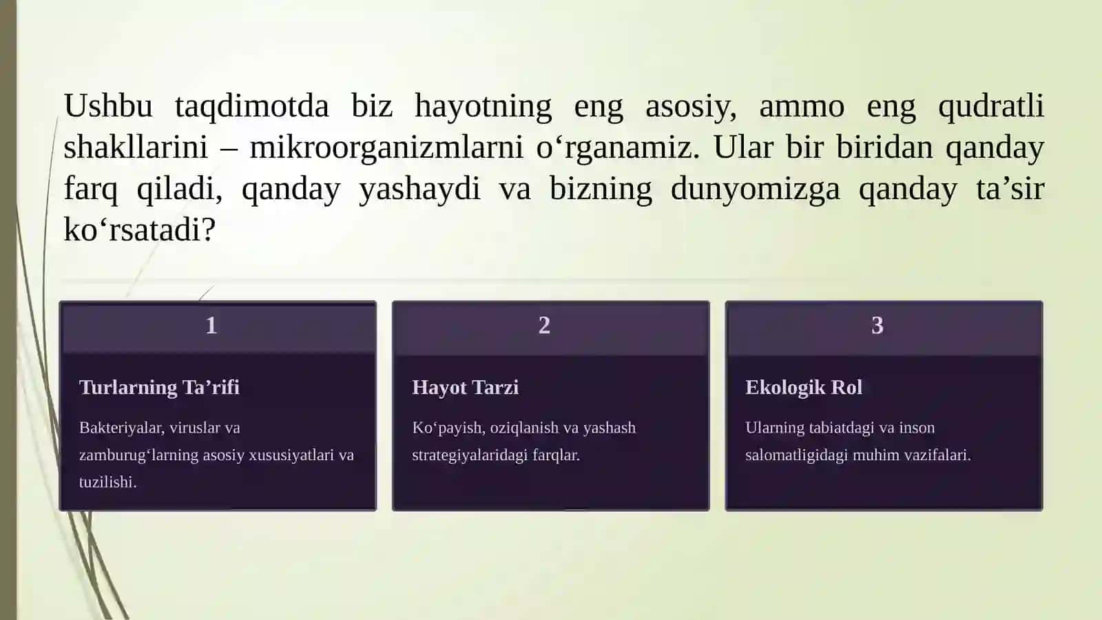 Bakteriyalar, viruslar vazamburug‘lar vaularningtarqalishi 2