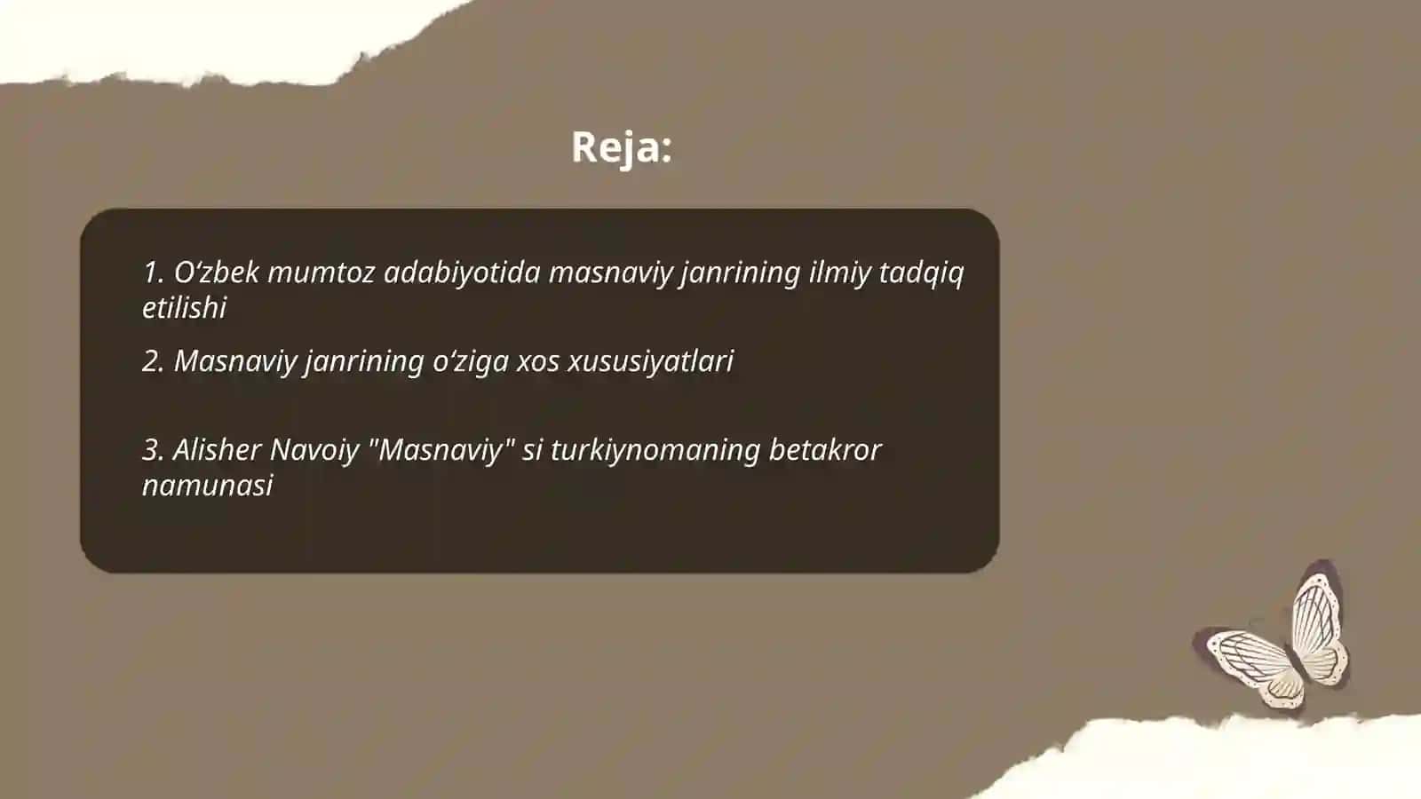 Oʻzbek mumtoz adabiyotida masnaviy janrining tutgan oʻrni 2
