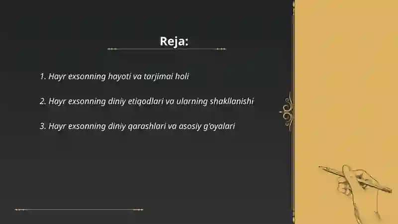 Hayr exson va diniy etiqodlar 2