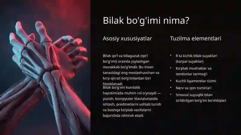 Bilak bo'g'imi tuzilishi: Anatomiya va funksiyalar 2