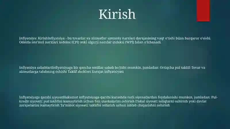 Inflyatsiya Va Inflyatsiyaga Qarshi Siyosat 2