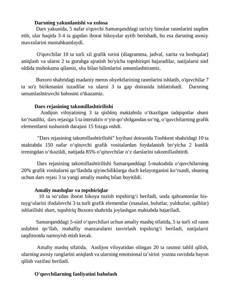 Ona tili darslarida grafika mavzusida dars ishlanmasi 2
