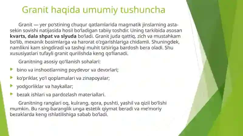 Tabiy pardozbop rangli tosh materiallari granit , marmar , granitga sayqal berish , marmarga sayqal berish granitning turlari , marmarning turlar 2