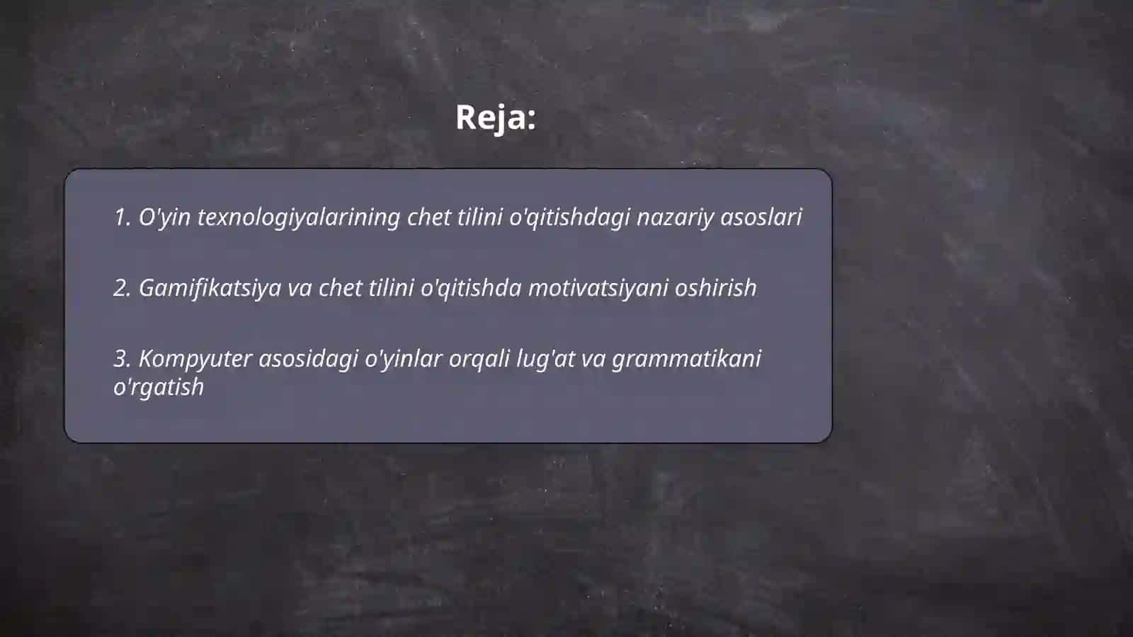 Chet tilini öqitishda öyin texnologiyasining roli 2