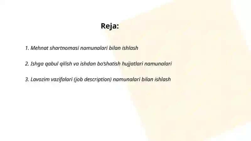 Kasbga oid hujjat namunalari bilan ishlash 2