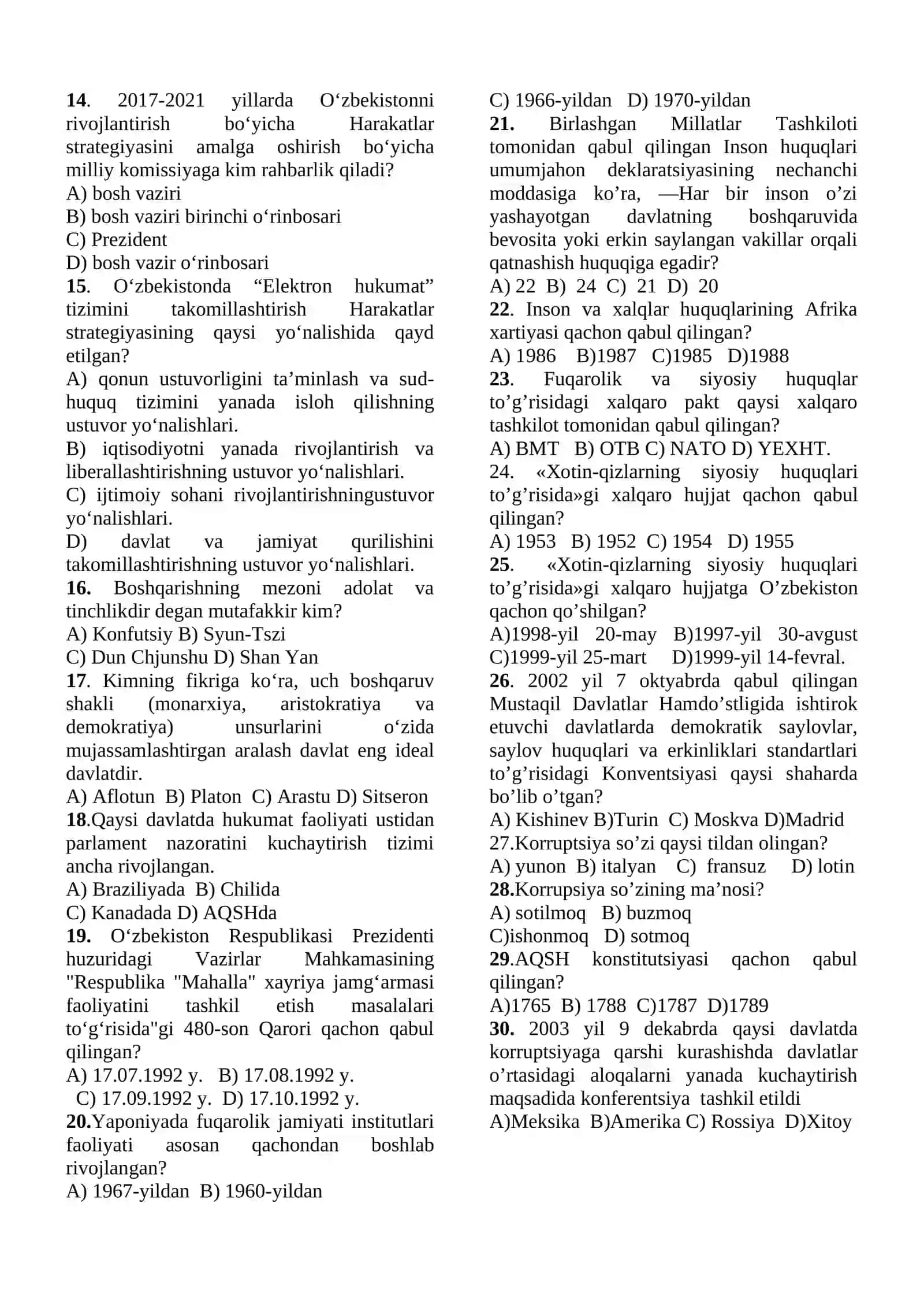O‘zbekistonni rivojlantirish strategiyasi 2