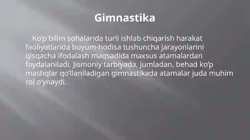 Gimnastika sida qilgan mustaqil ishi 2