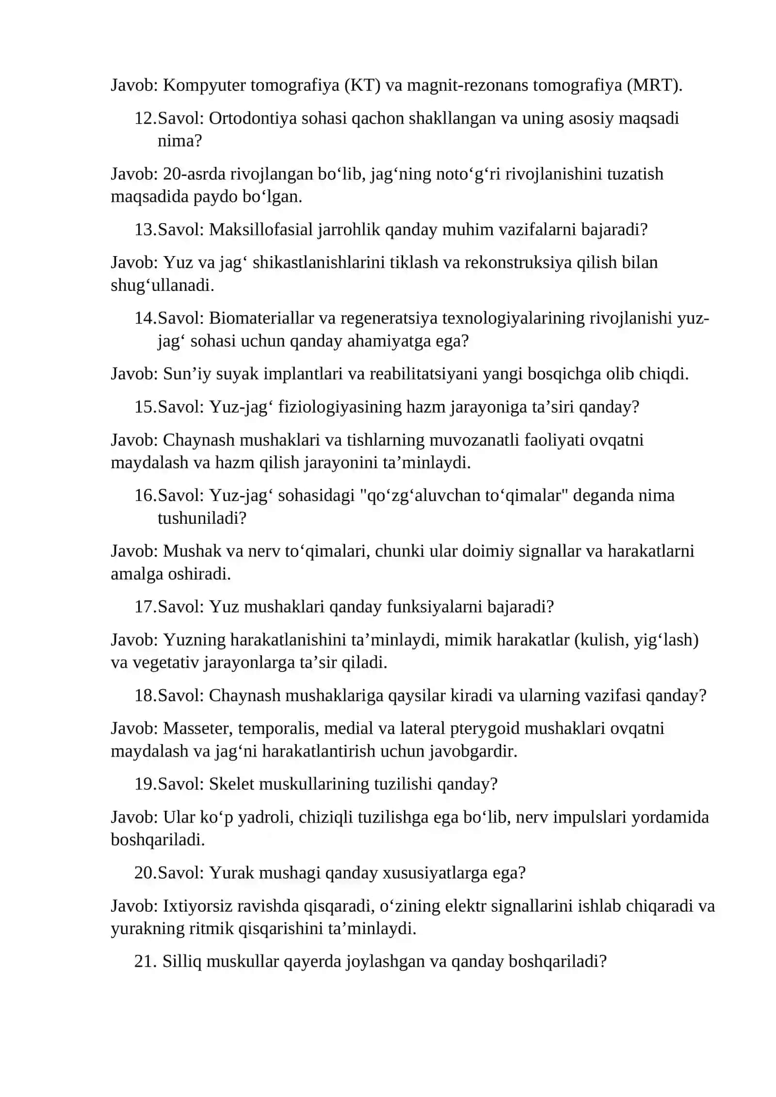 Yuz-jag' sohasi fiziologiyasi 2