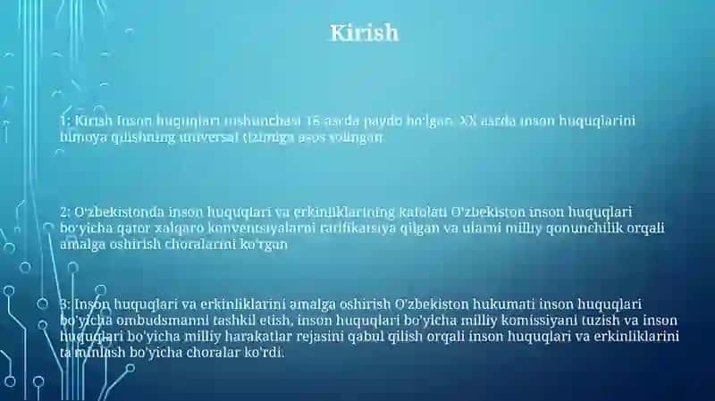 Inson Huquqlari Va Erkinliklarining Kafolatining Yaratilishi 2