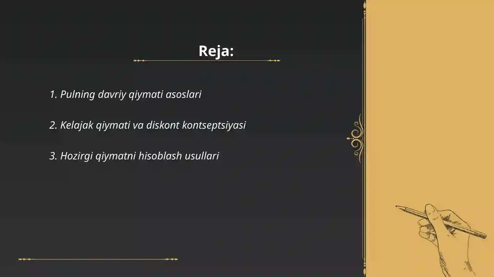 pulning davriy qiymati va diskontli tahlili 2