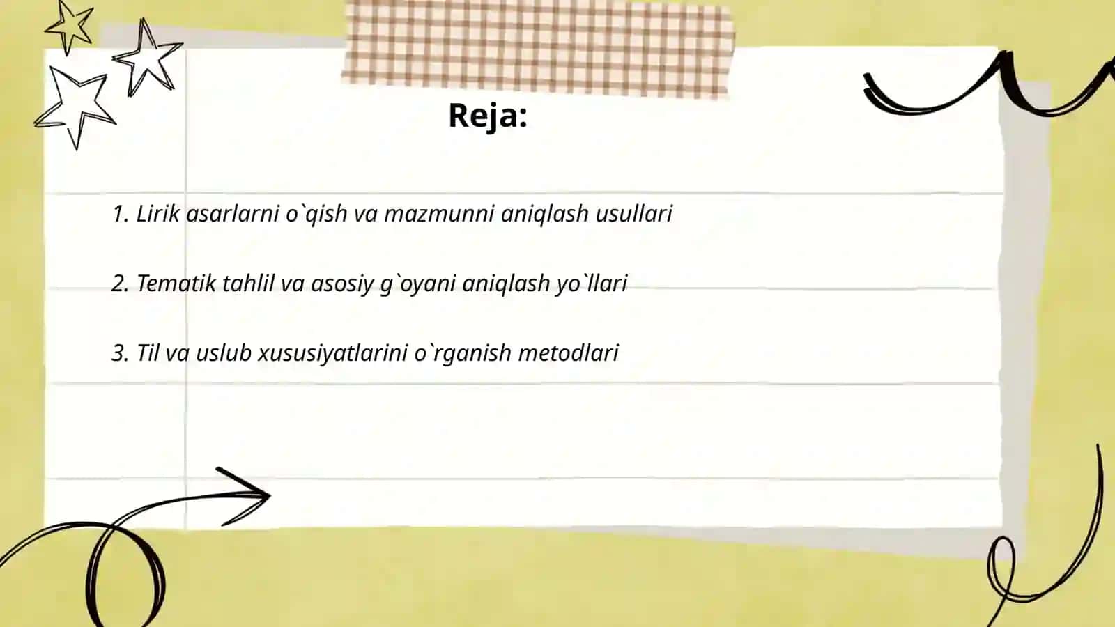 Lirik asarlar ustida ishlash yo`llari 2