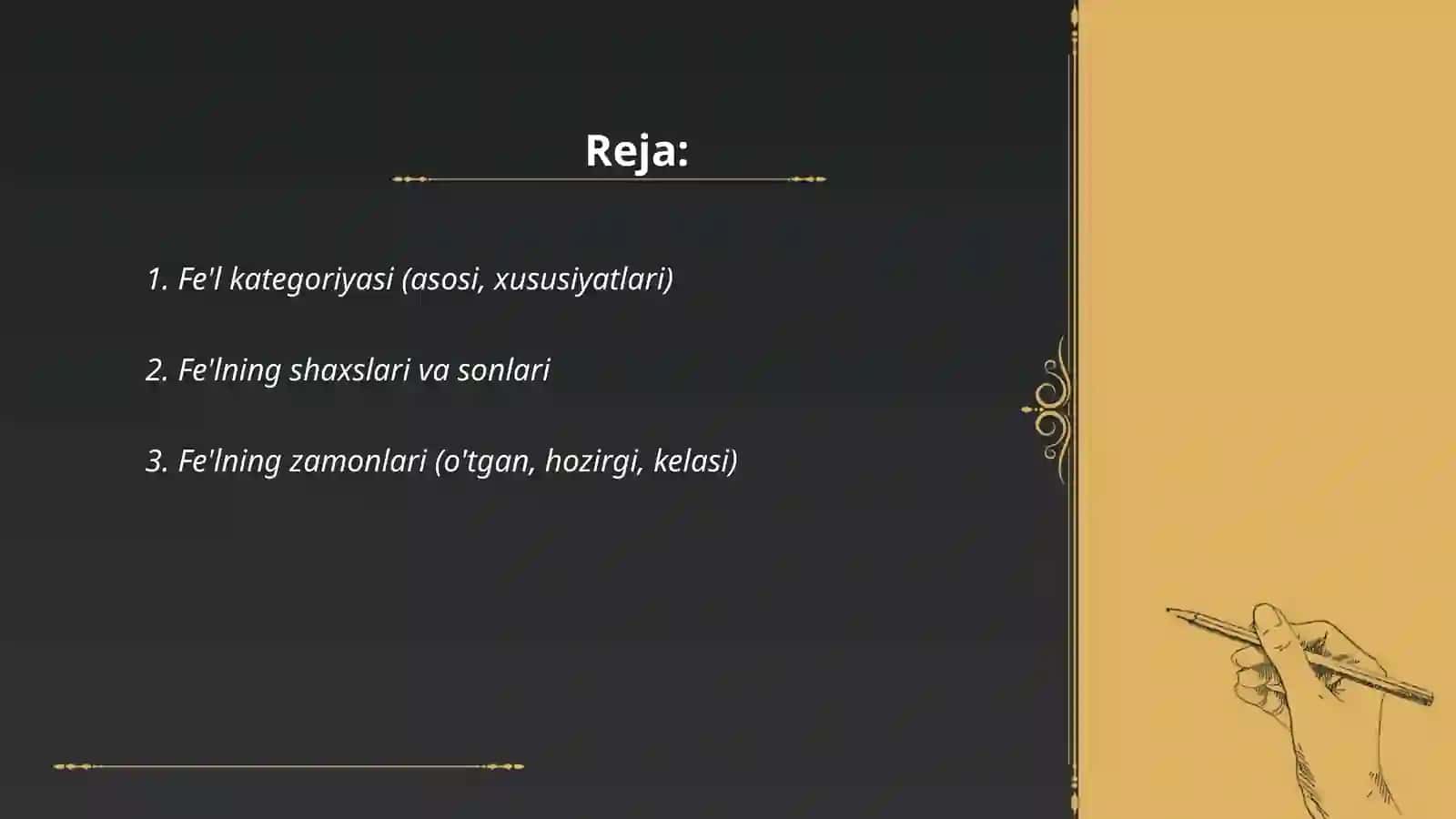 Fe'l so'z turkumi haqida 2
