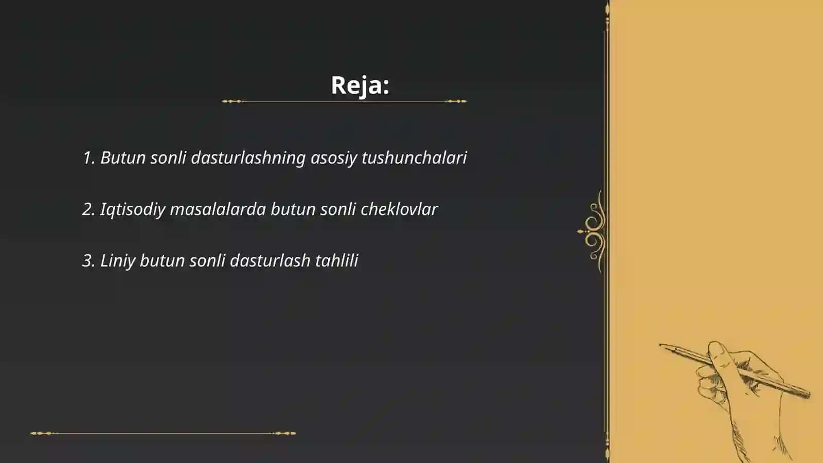 Butun sonli dasturlashning asosiy tushunchalari 2