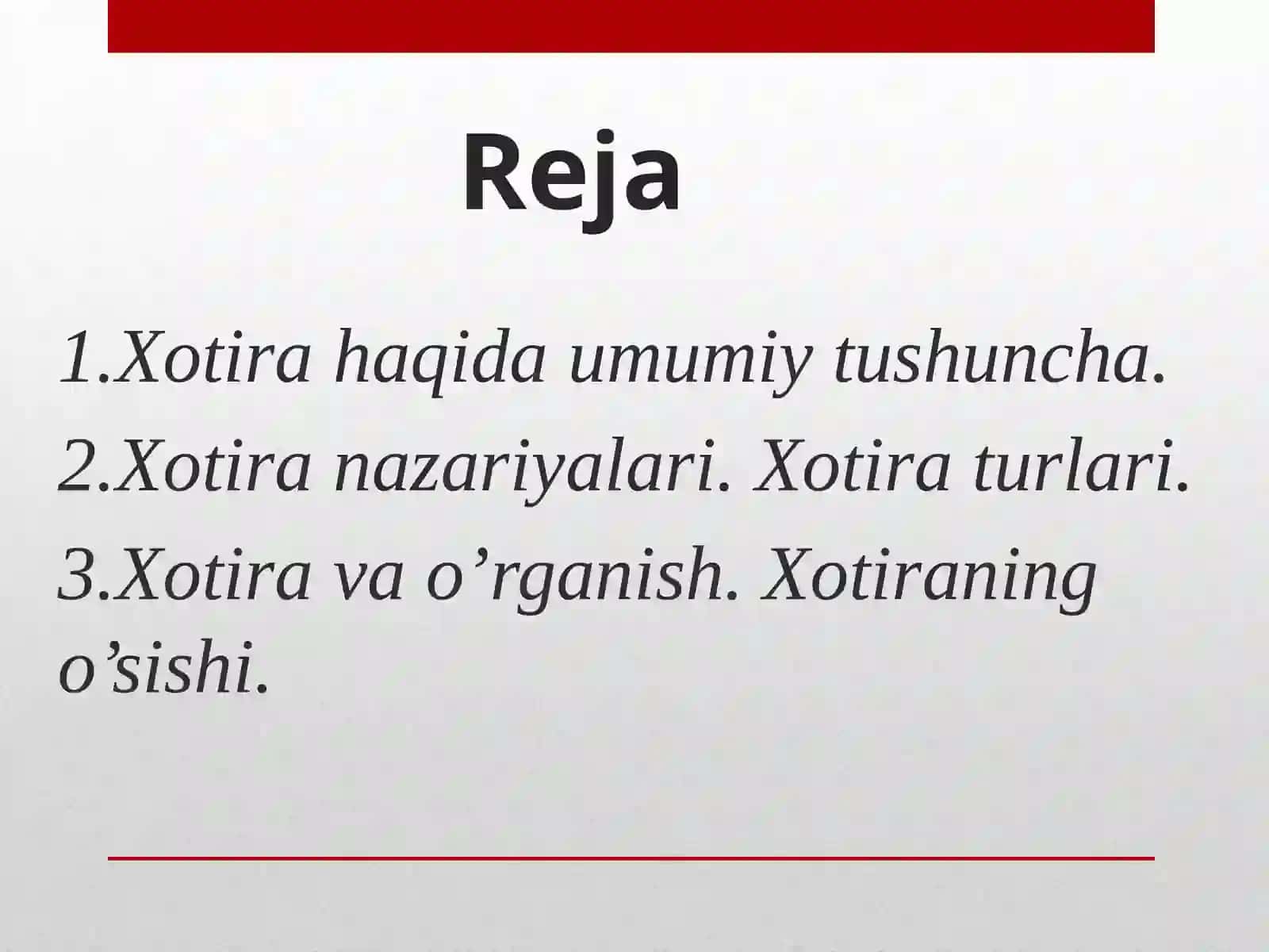 Xotira haqida umumiy tushuncha 2