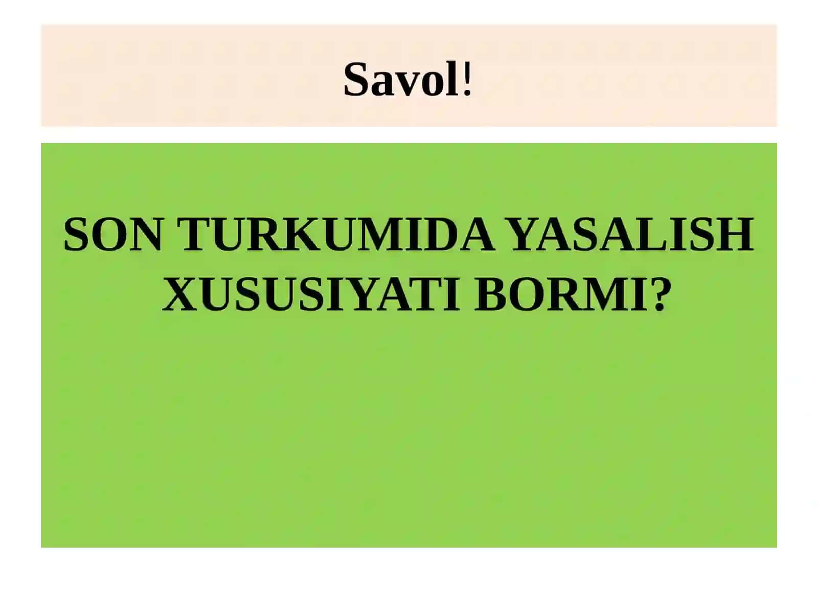 SON SO`Z TURKUMI 2