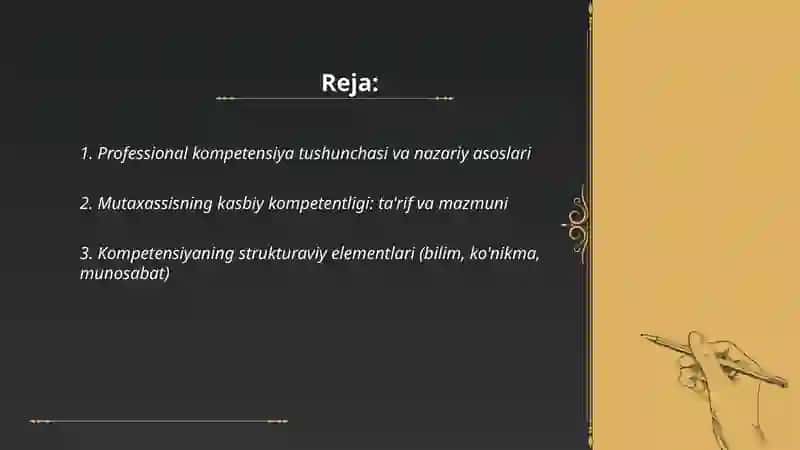 Professional kompetensiyaning nazariy asoslari va mutaxassisning kasbiy kompetentligi 2