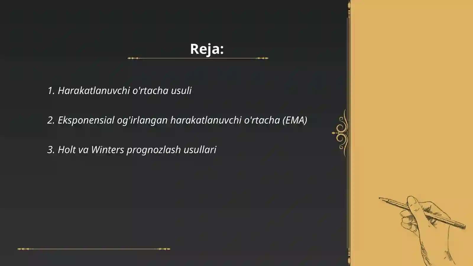 Dinamika tendensiyalarni aniqlash usullari 2