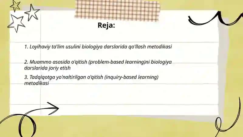 Biologiya darslarida noa'nanaviy usullarni qo'llash metodolagiyasi 2