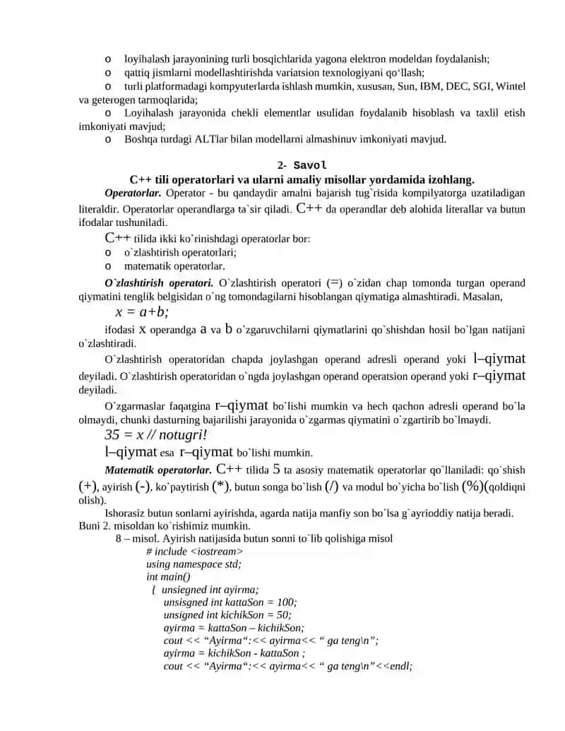 CAD/CAE/CAM tizimlari 2