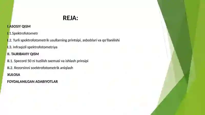 SPEKTROFOTOMETRIK ANALIZ METODI 2