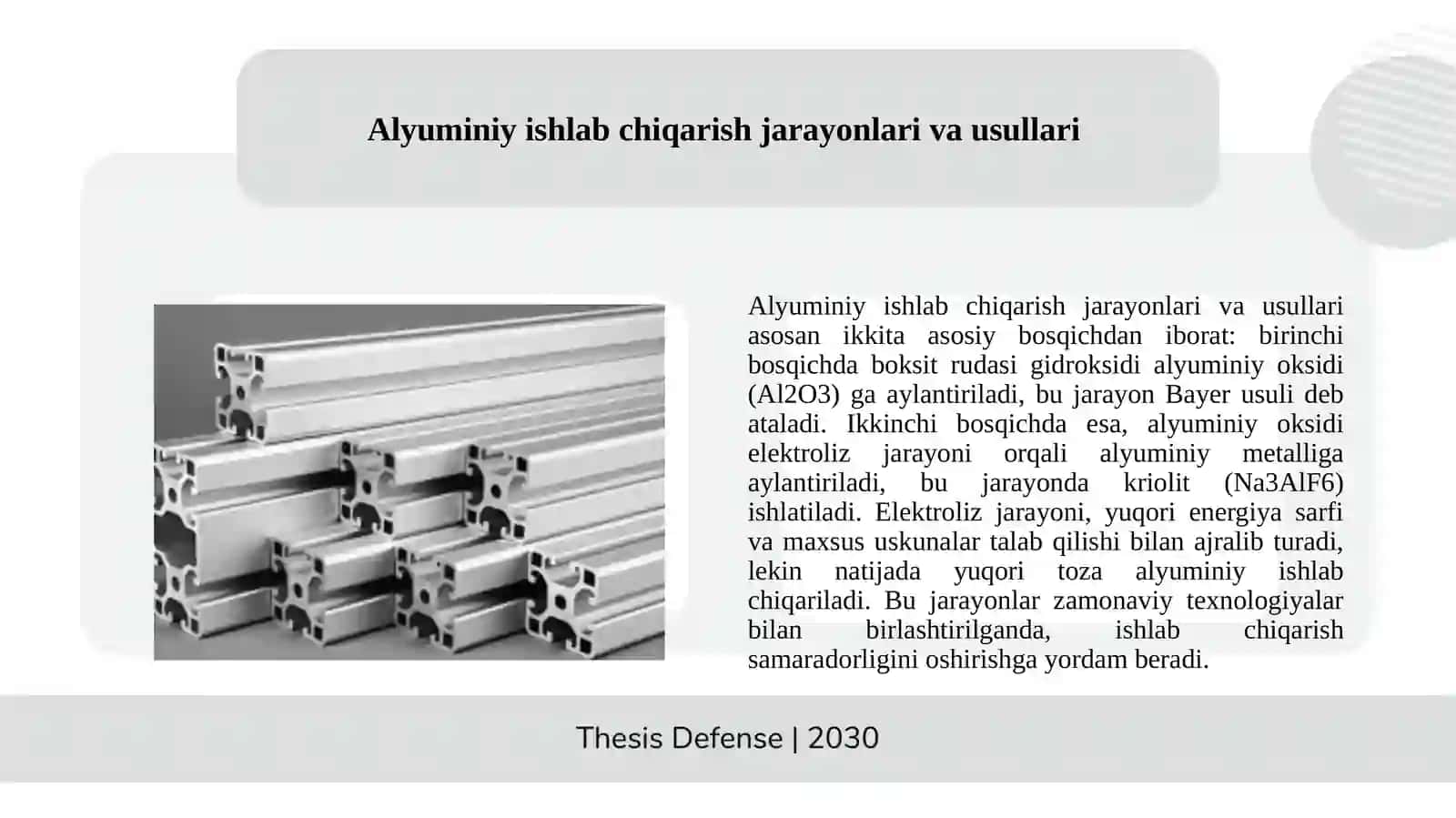 Alyuminiy ishlab chiqarish texnologiyasi. Alyuminiy qotishmalari 2