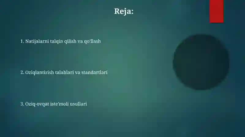 Shaxsiy ovqatlanishning adekvatligini o'rganish va baholash 2