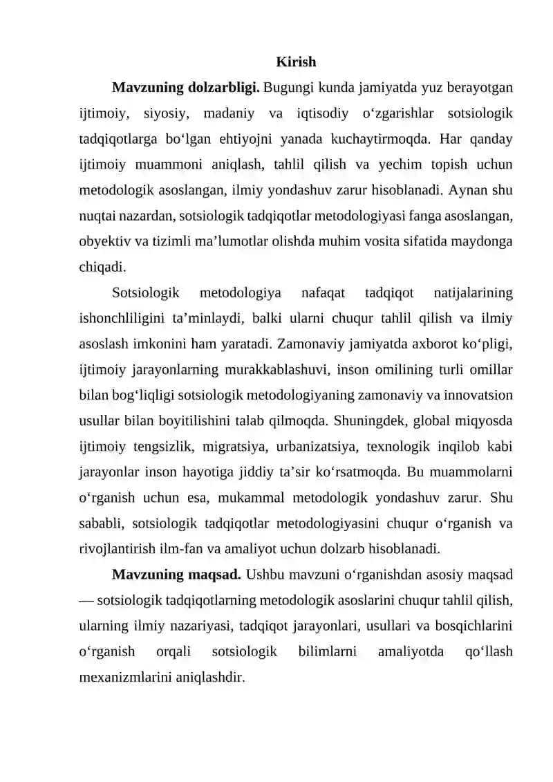 Sotsiologik tadqiqotlar metodologiyasi 2