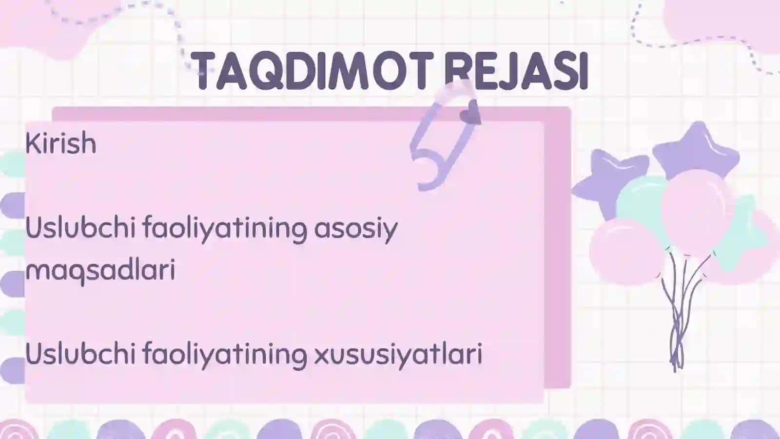MAKTABGACHA TA'LIM TASHKILOTI USLUBIY BOSHQARUVIDA USLUBCHI FAOLIYATINING O'ZIGA XOS XUSUSIYATLARIN 2