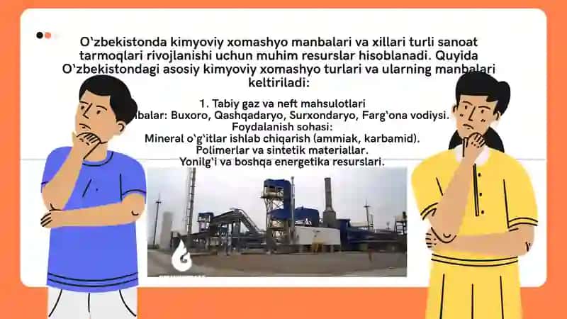 O'zbekistondakimyoviy xomashyo turlari va manbalari 2