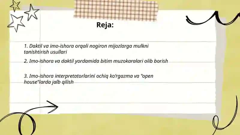 Daktil va imo-ishora nutqini ko‘chmas mulk faoliyat turlari sohasida qo‘llanilishi 2