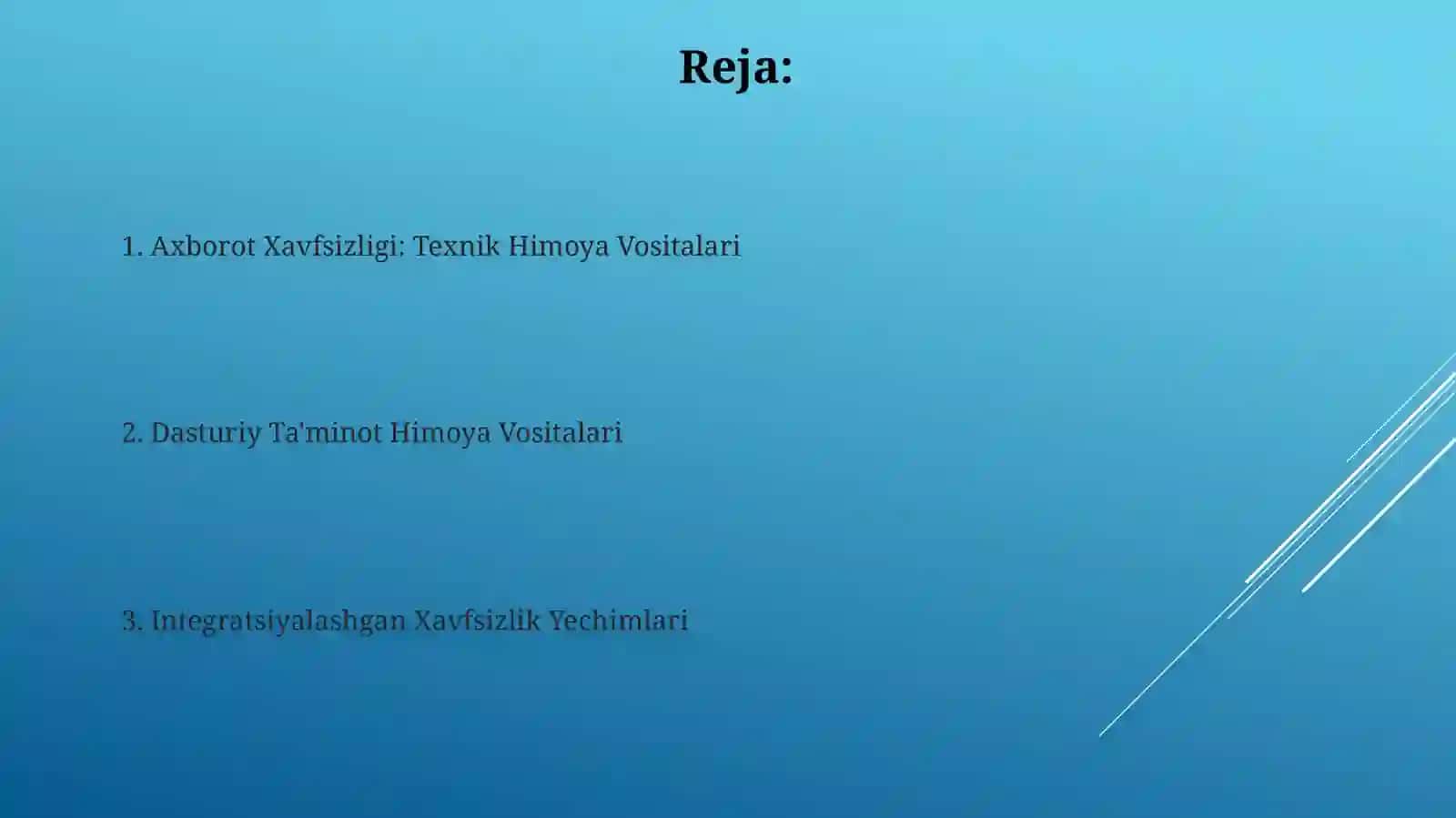 Himoyalanishning texnik va dasturiy vositalari 2