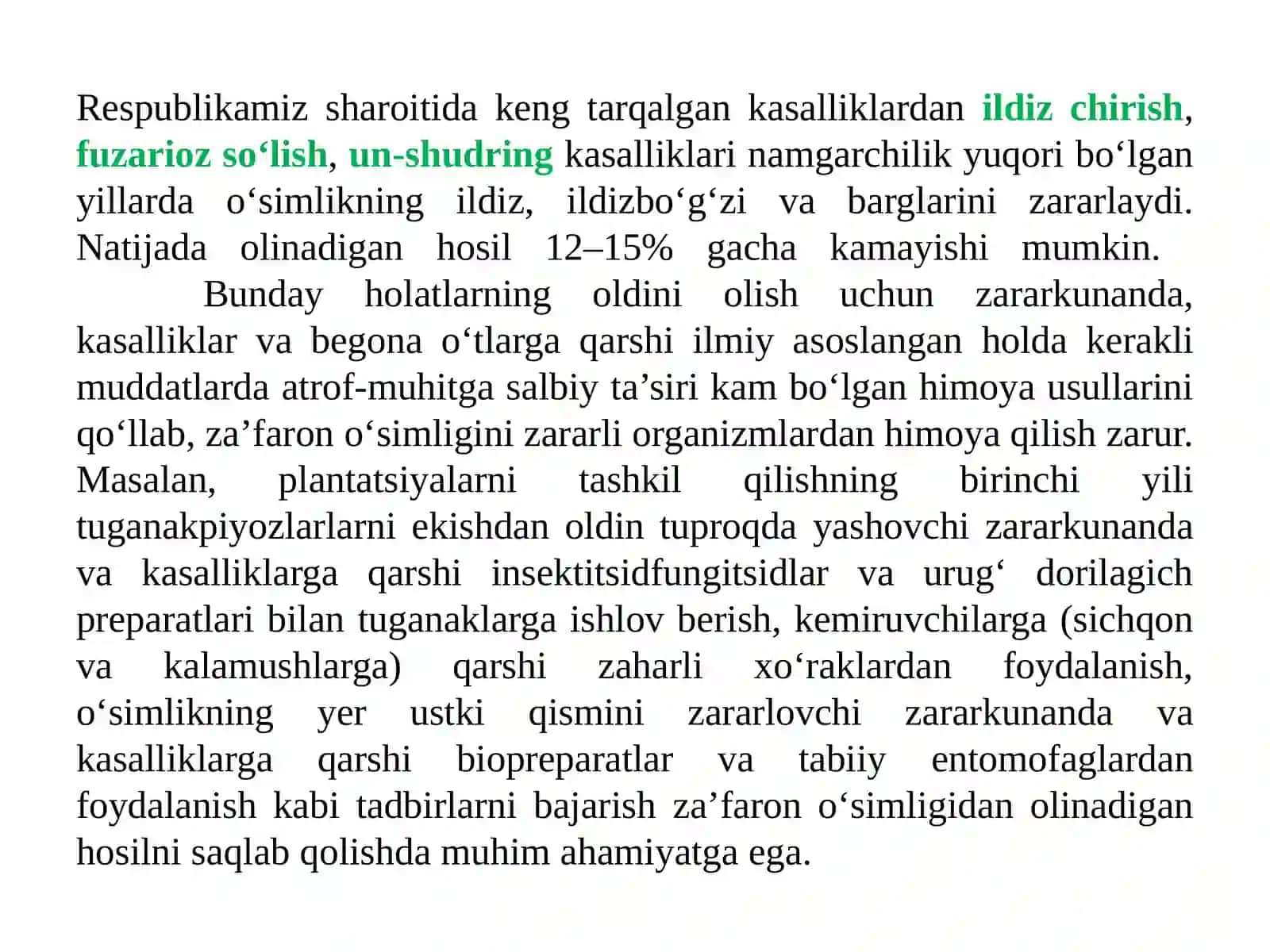 O'simliklar ildiz va g'zlarining ruhiy yorqinini saqlash 2
