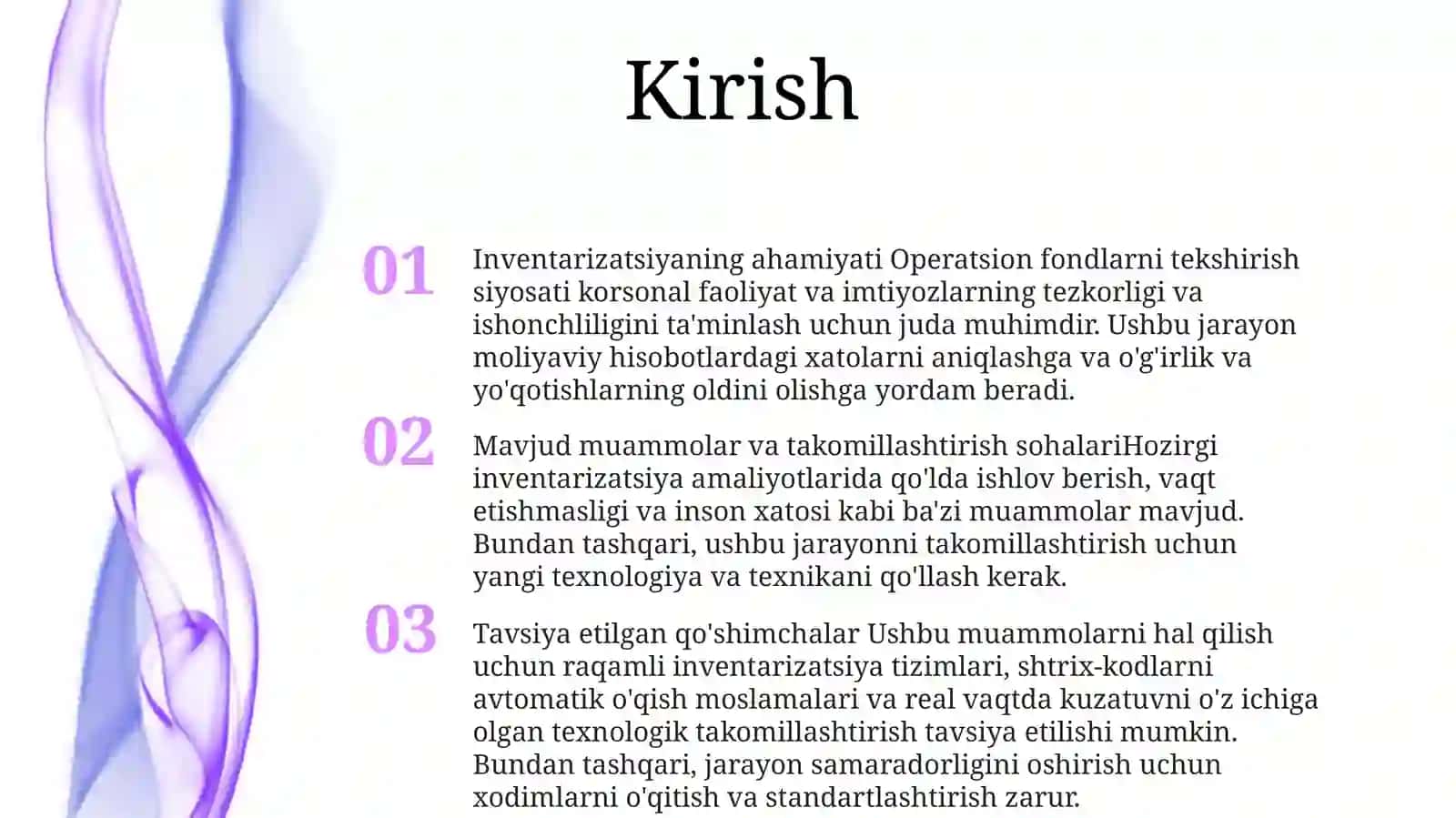 Xo'jalik Mablaglarini Yo'qlama Inventarizatsiya Qilish Tartibini Takomillashtirish 2