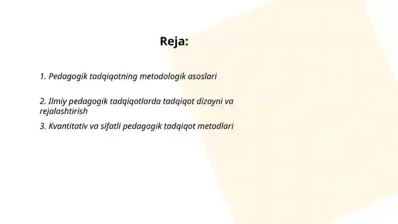 Ilmiy pedagogik tadqiqotlar metodologiyasi va metodlari 2