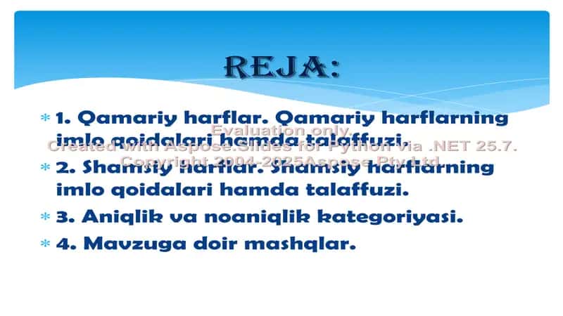 Shamsiy va qamariy harflar. Aniqlik va noaniqlik kategoriyasi 2