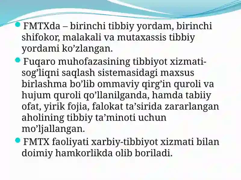 Fuqaromuhofazasi tibbiyot xizmati, vazifasi, tashkiliyot tamoyillar 2