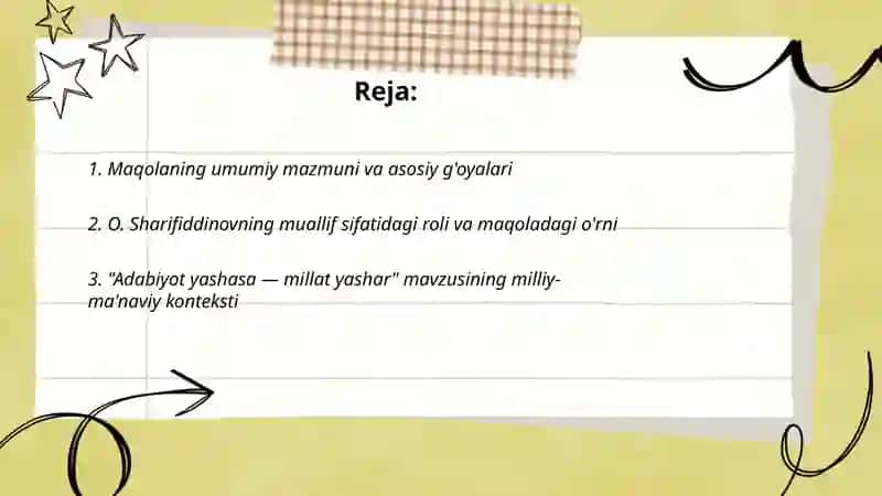 Adabiyot yashasa- millat yashar 2