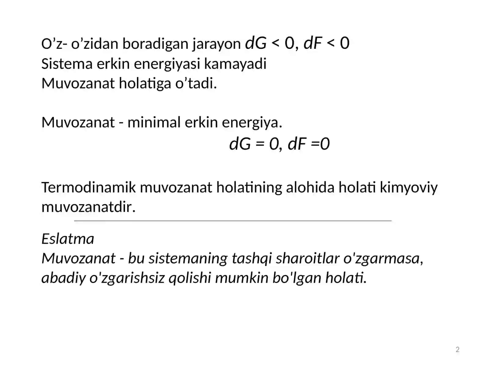 Kimyoviymuvozanat termodinamikasi 2