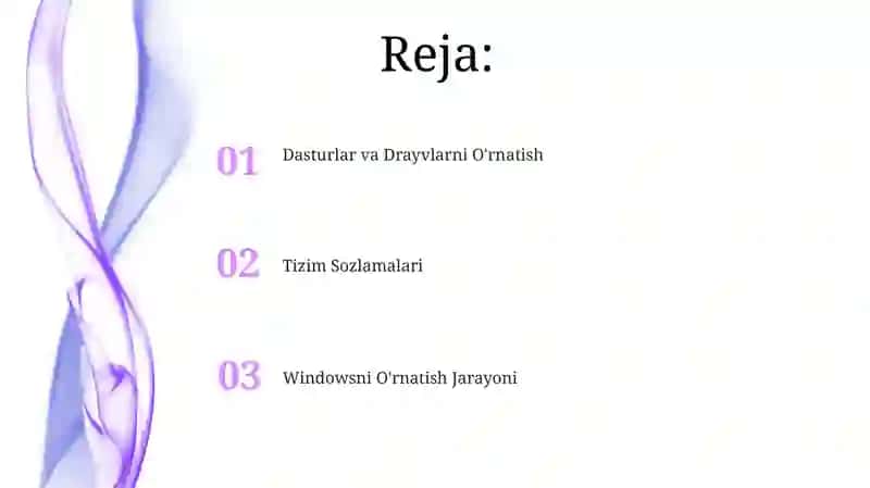 Windows OS o'rnatish va konfiguratsiyasi 2