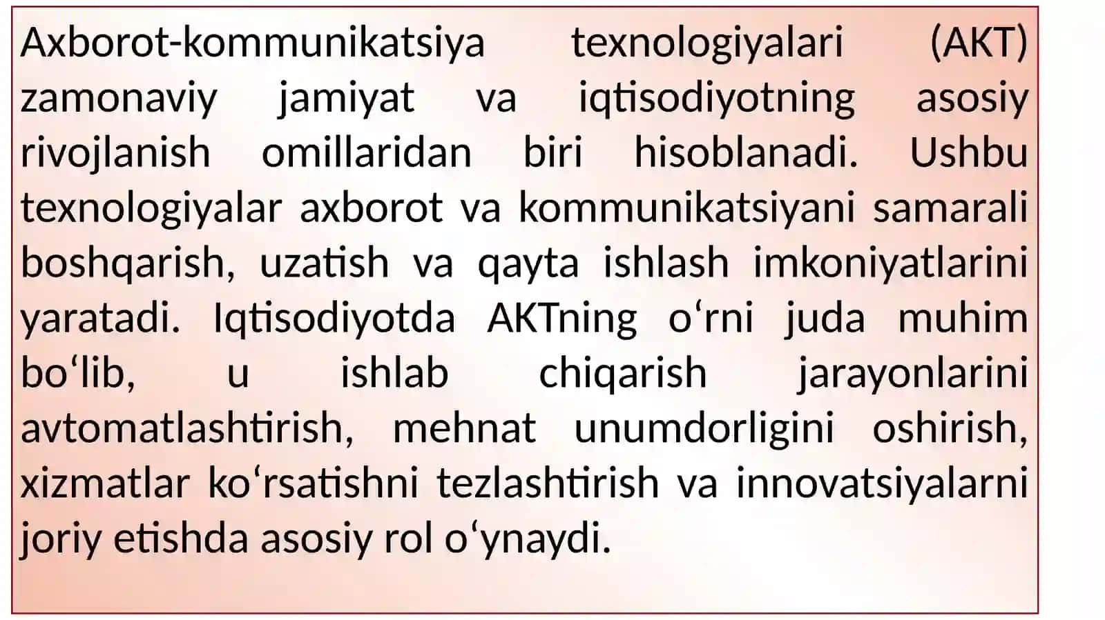 Axborot-kommunikatsiya texnologiyalari 2
