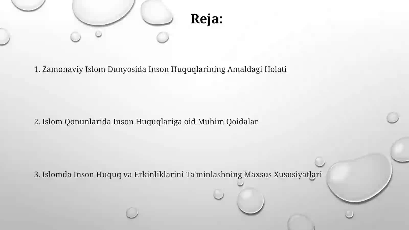 Islomda Inson Huquq va Erkinliklarining Taʼminlanishi 2