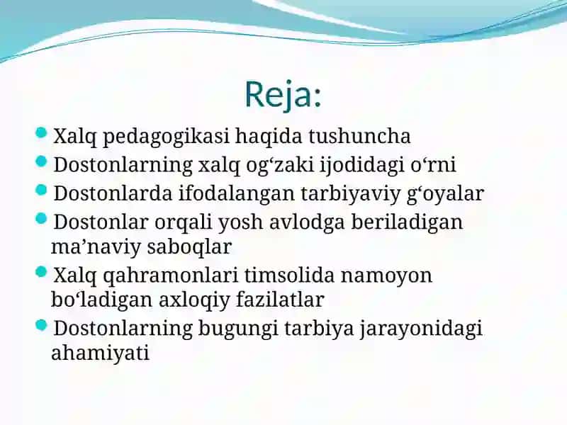 Xalqpedagogikasidadostonlarningtarbiyaviyahamiyati 2