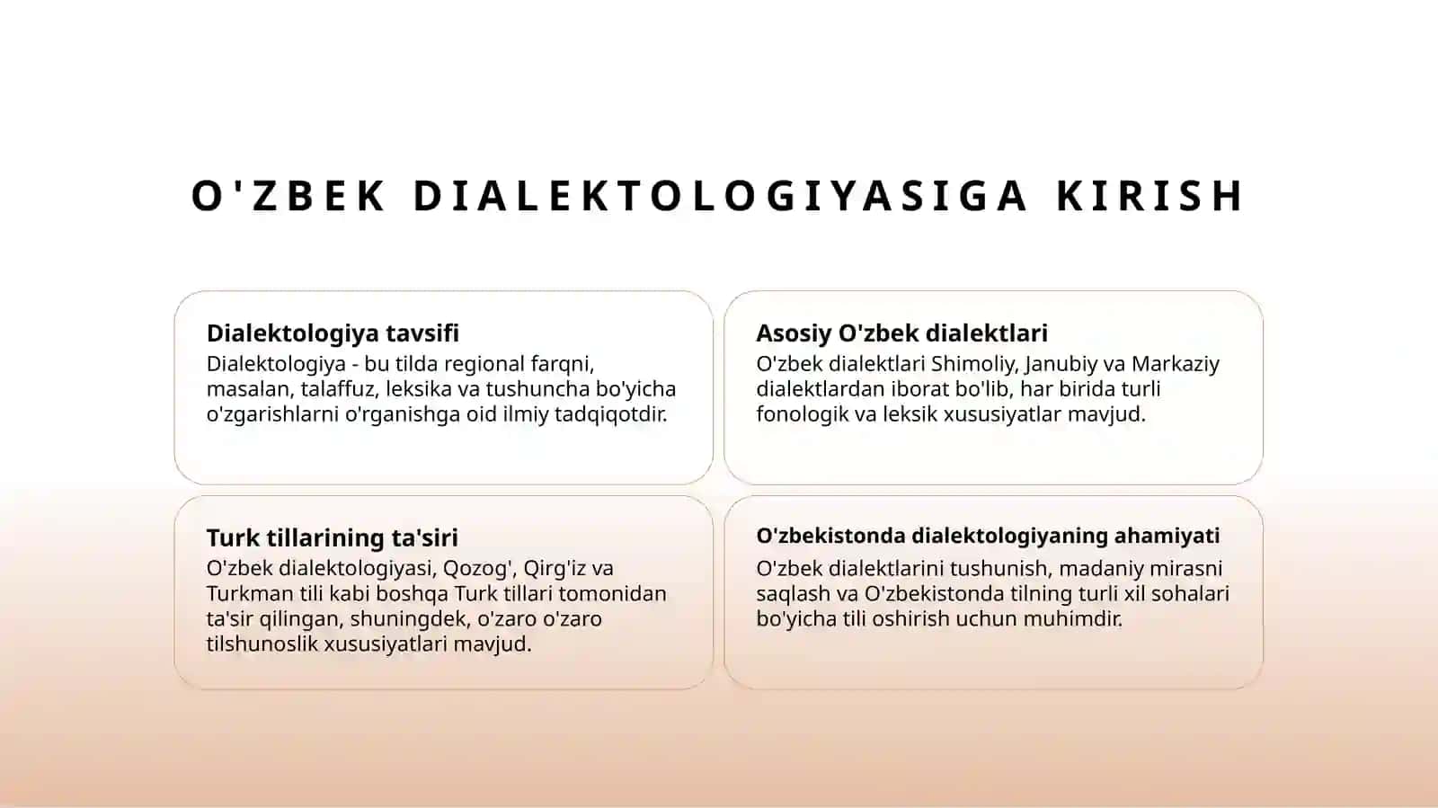 Mustaqillik davriga qadar o'zbek dialektologiyasi 2