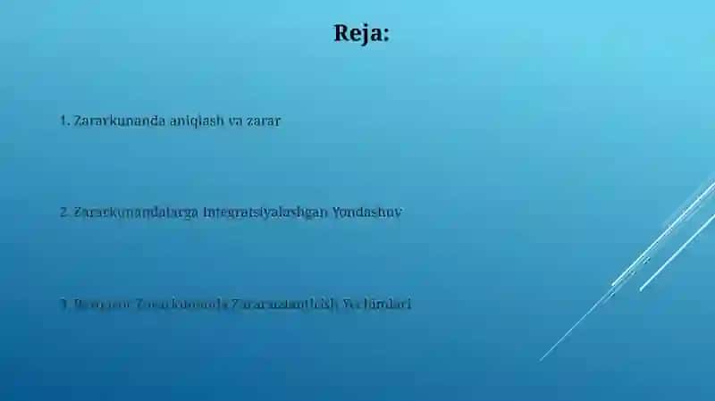 Zararkunandalarga Integratsiyalashgan Yondashuv 2