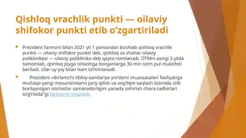 Qishloqvrachlik punkti—oilaviy shifo kor punkti 2