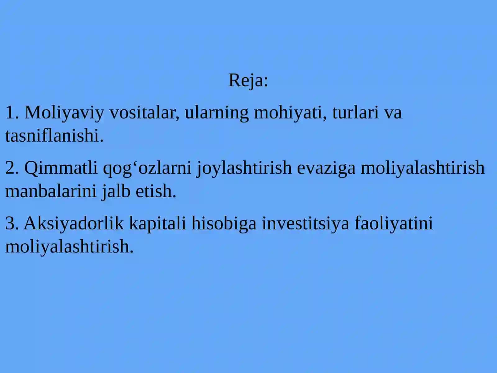INVESTITSIYALARNI MOLIYALASHTIRISHDA MOLIYAVIY VOSITALAR 2