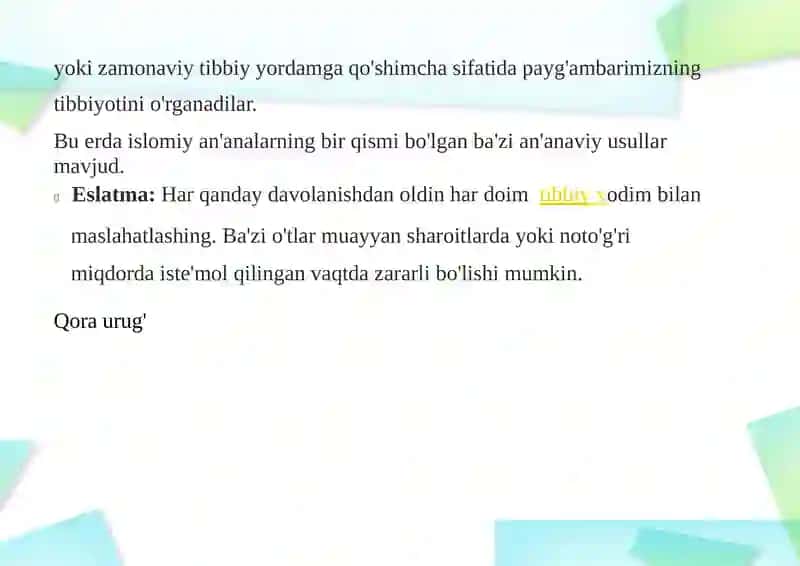 ISLOMDA TIBBIYOT RIVOJI 2