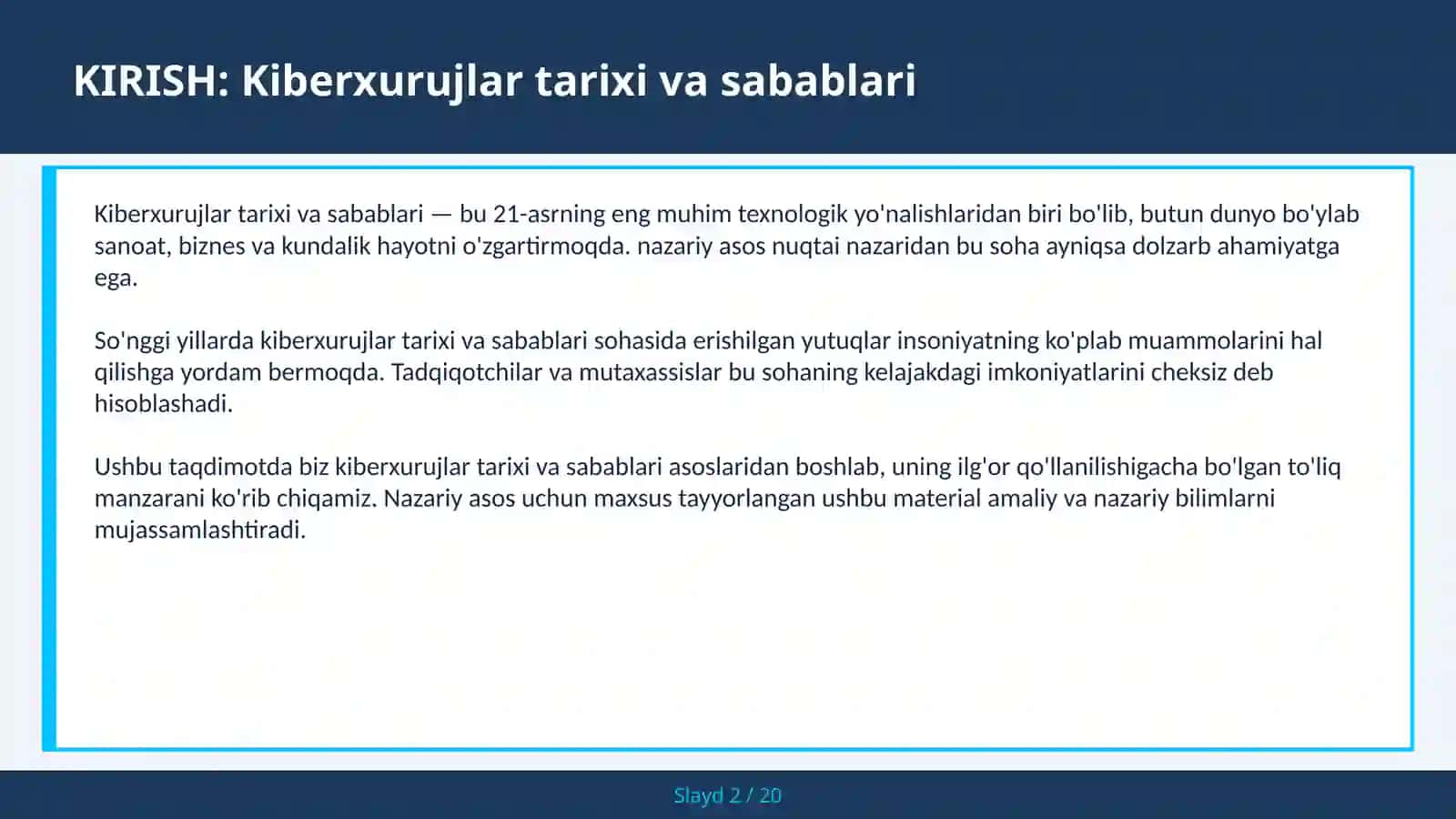 KIBERXURUJLAR TARIXI VA SABABLARI 2